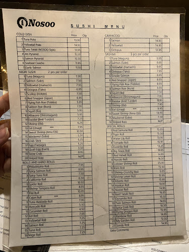 Nosoo Sushi and Hibachi Phone number