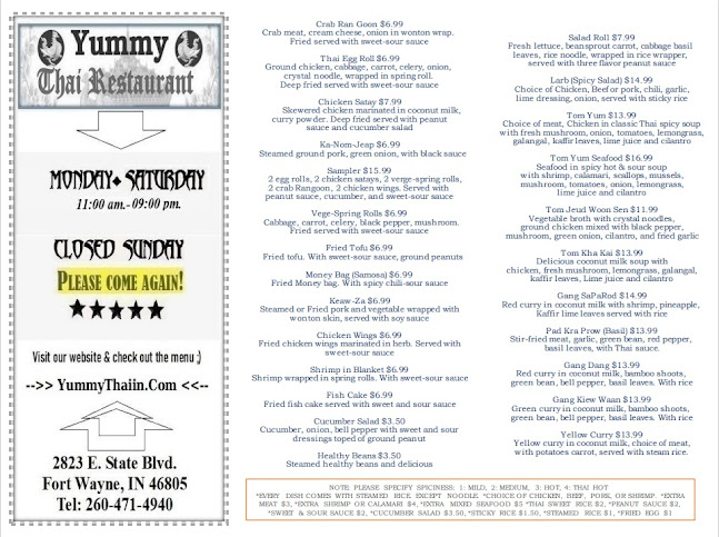 Yummy Thai Restaurant - Fort Wayne