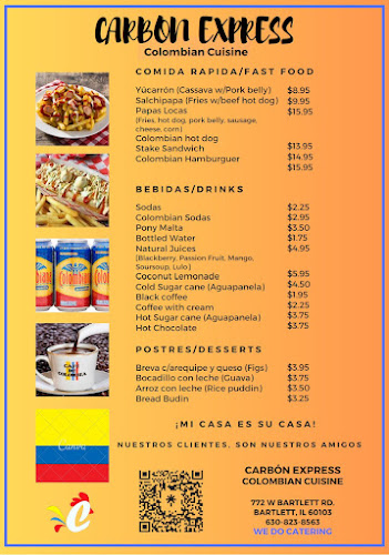 Opinii despre Carbon Express Colombian Cuisine în Bartlett - Hospitality and gastronomy