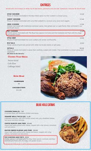 The Blue Hole Restaurant Belizean Caribbean Cuisine