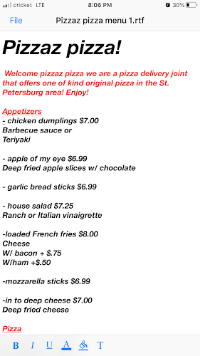 Pizzaz pizza