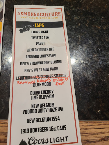 The Smoked Culture BBQ and Brews Open Times