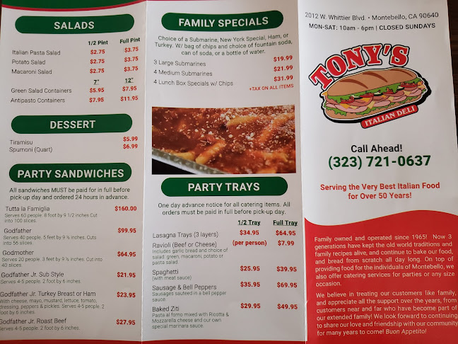 Tony's Italian Deli - Montebello